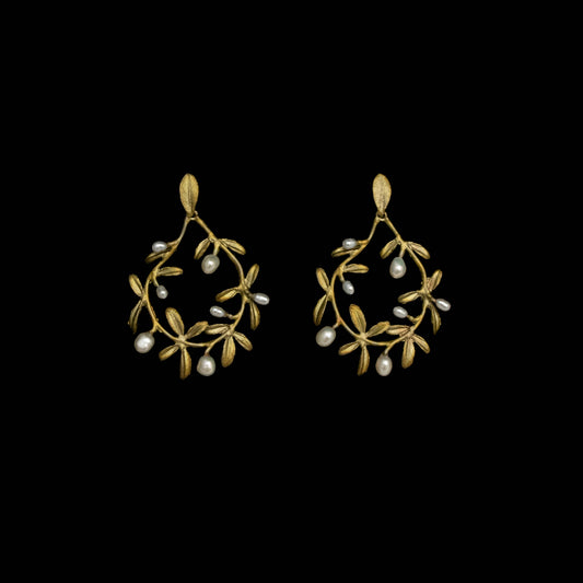 Garden Vine Post Circle Earrings