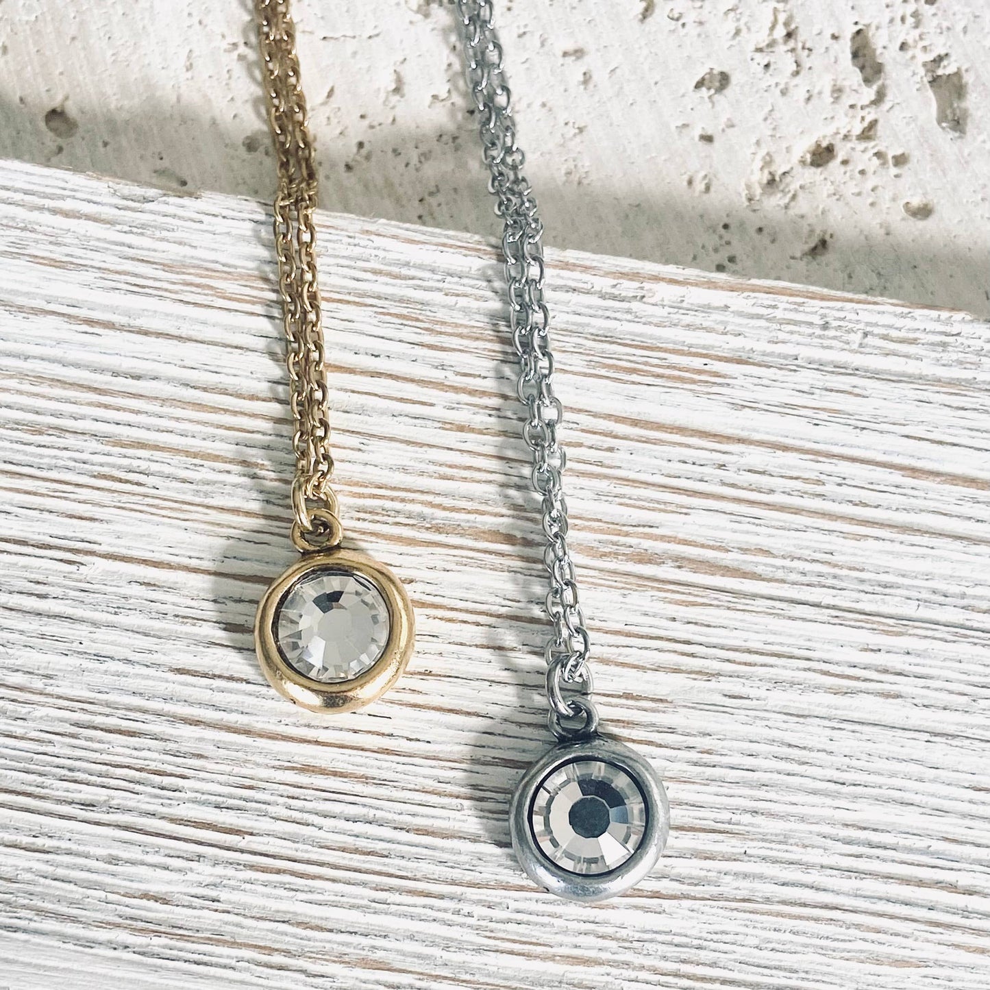 Single hand casted Swarovski crystal necklace non tarnishing