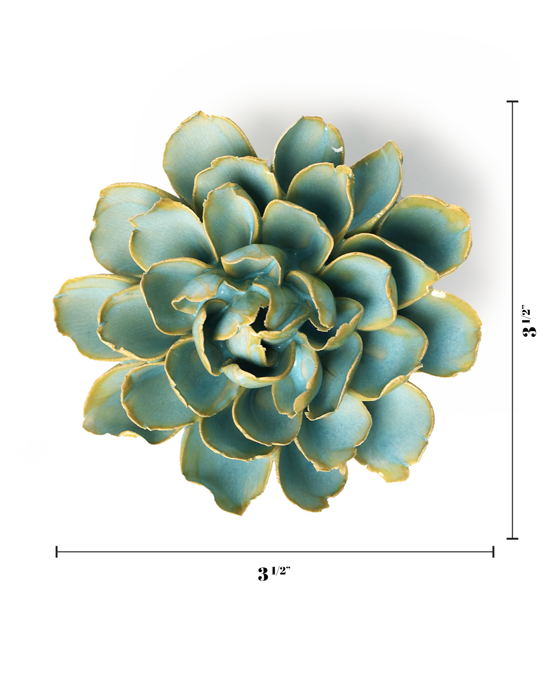 Robin's Egg Blue French Marigold Gift Box Ceramic Flower