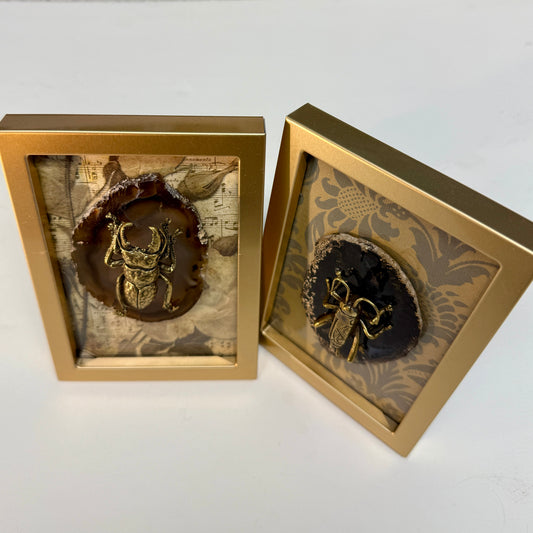 Framed Salt Minis with Agate Slice by Sydnor Greene