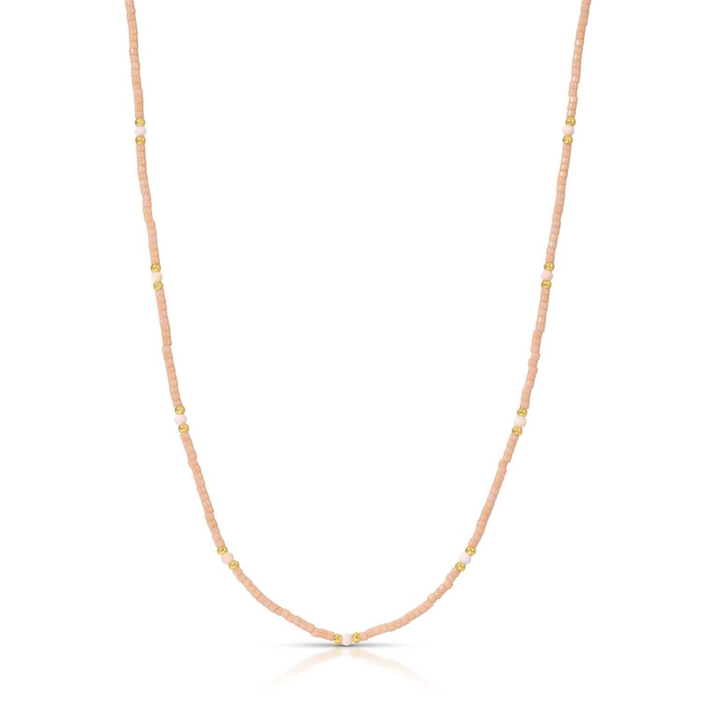 Miyuki Delica and 2mm Stone Necklace - Assorted