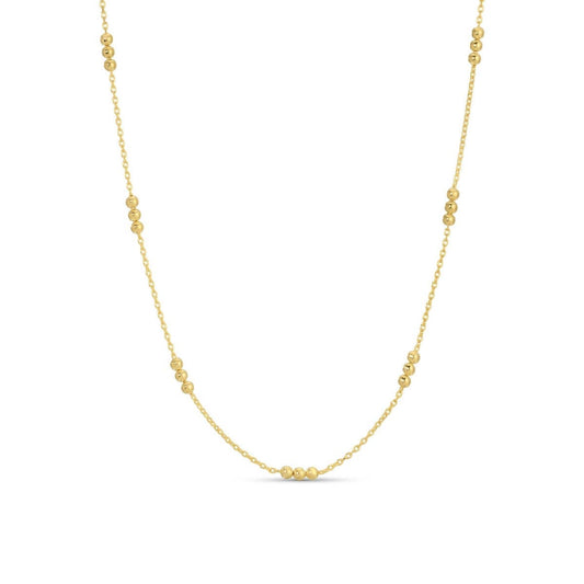 Minimalist Chain Necklace with Trio Bead Clusters