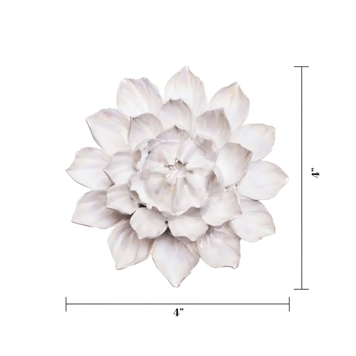 Pearl Dahlia Wall Art Pottery Ceramic Flower