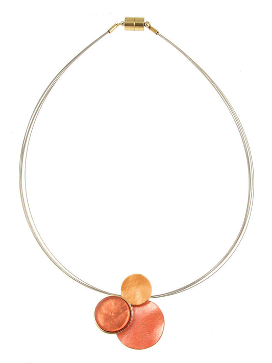 Three Circles Pendant, Shell & Resin, Five Color Options