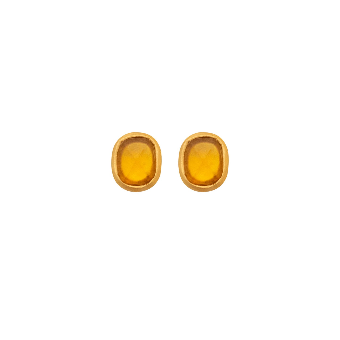 Square Faceted Glass Post Earrings