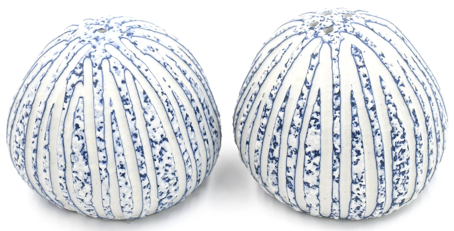 SP091W16BLUE Pebble Handcrafted Porcelain Salt and Pepper Shaker Set