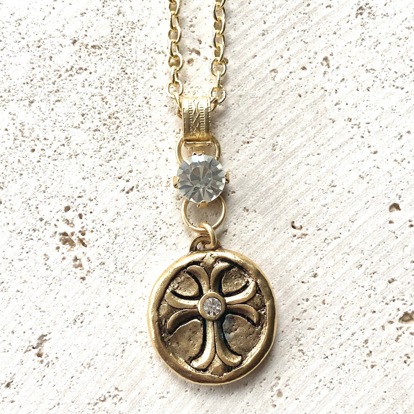 Cross bee serenity cross jewelry  French jewelry  stone