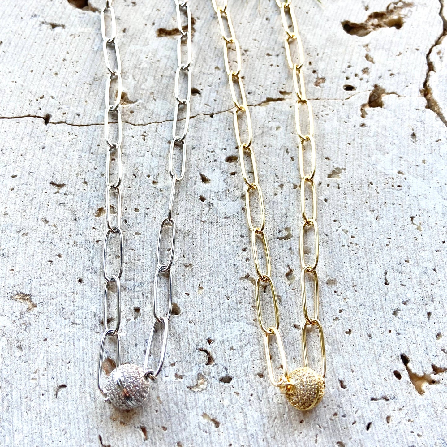 Magnetic paperclip chain  boutique jewelry salon necklace