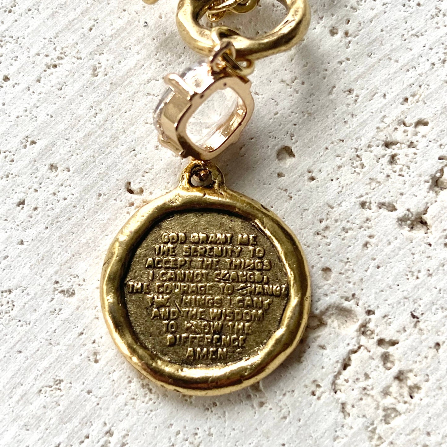 Serenity prayer necklace religious cross jewelry