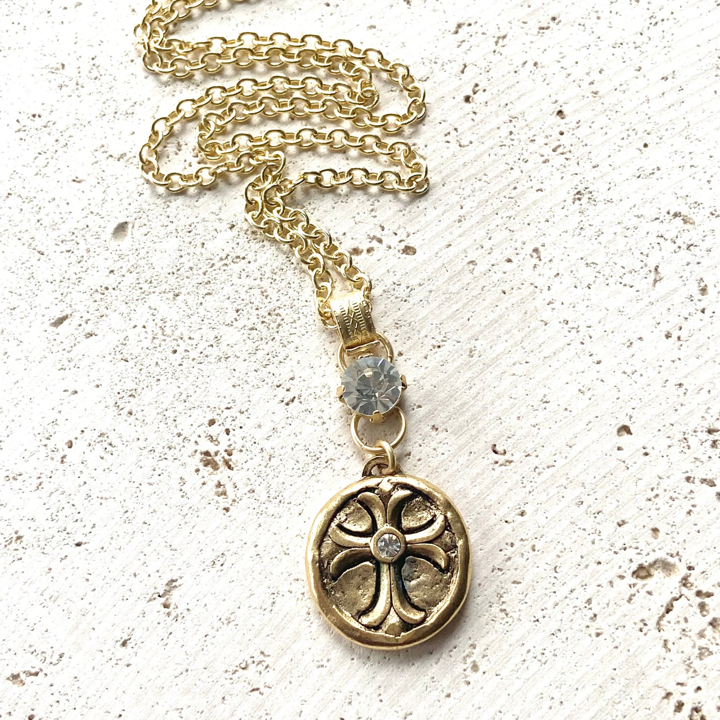 Cross bee serenity cross jewelry  French jewelry  stone
