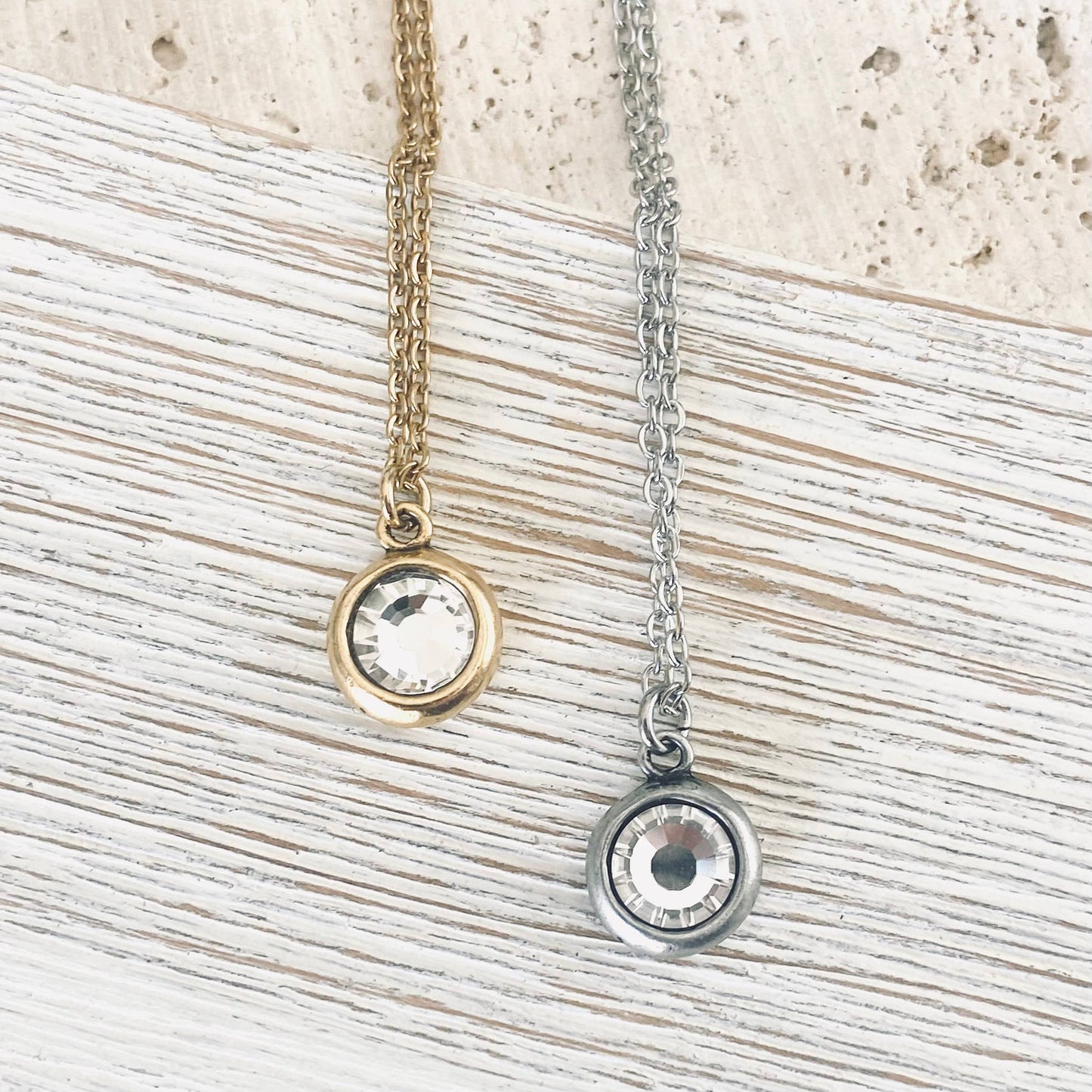Single hand casted Swarovski crystal necklace non tarnishing