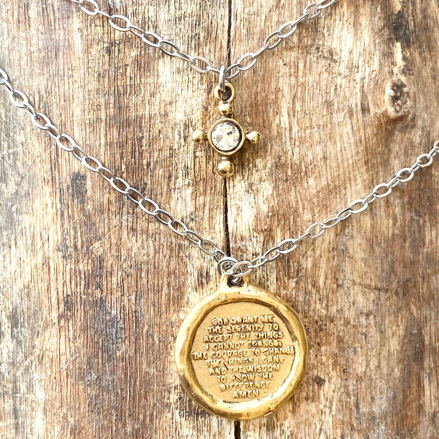 Serenity cross necklace religious Julio  jewelry prayer
