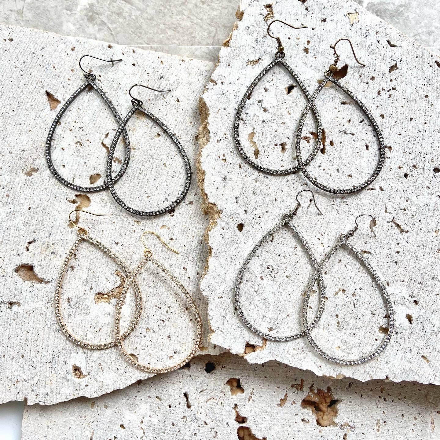 Rustic vintage bronze earrings boutique. Salon  crystals