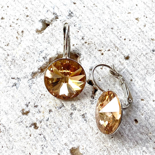 Light topaz swarovski earrings boutique Bridal Jewelry