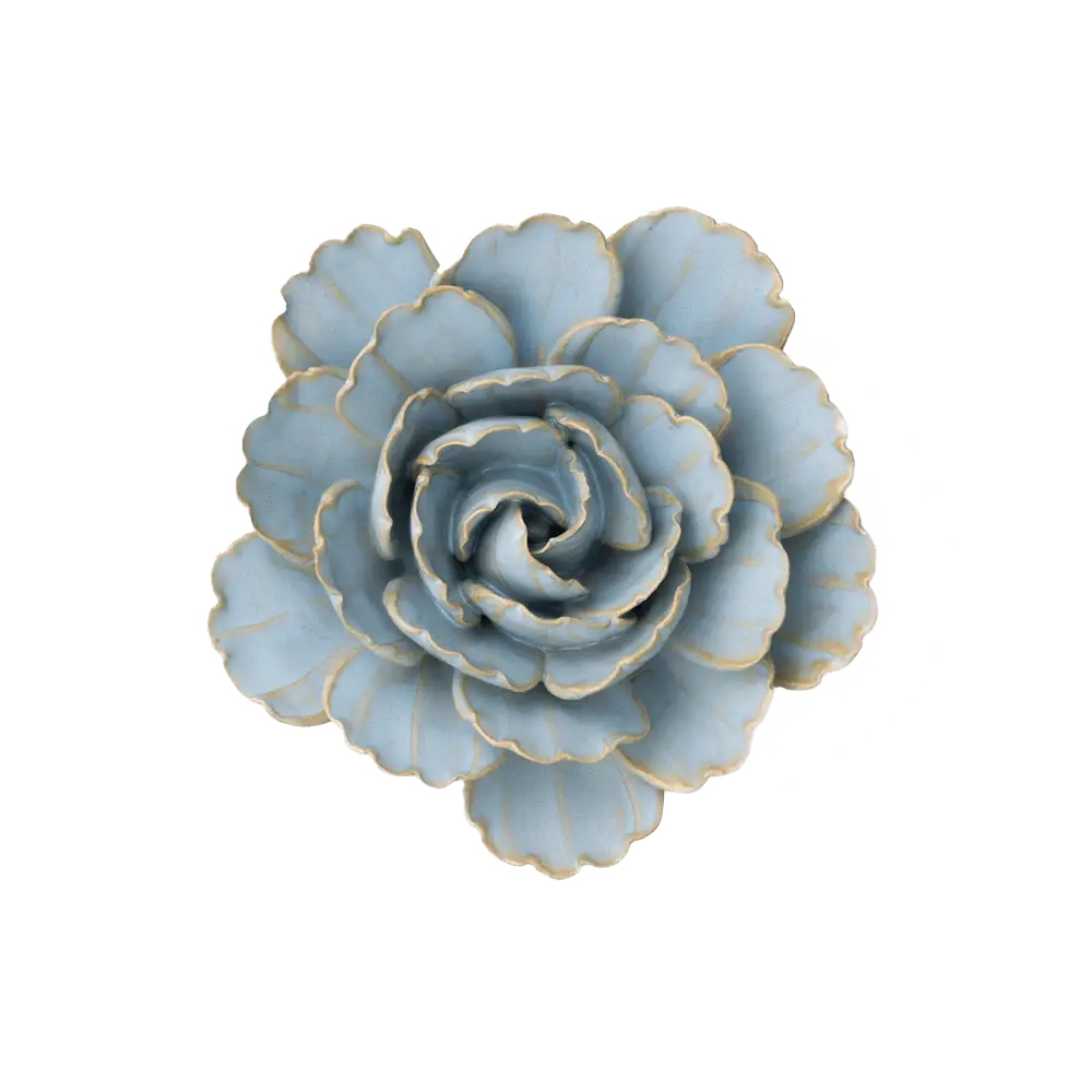 Designer Ceramic Gifts - Robin's Egg Blue Keiko Peony Flower