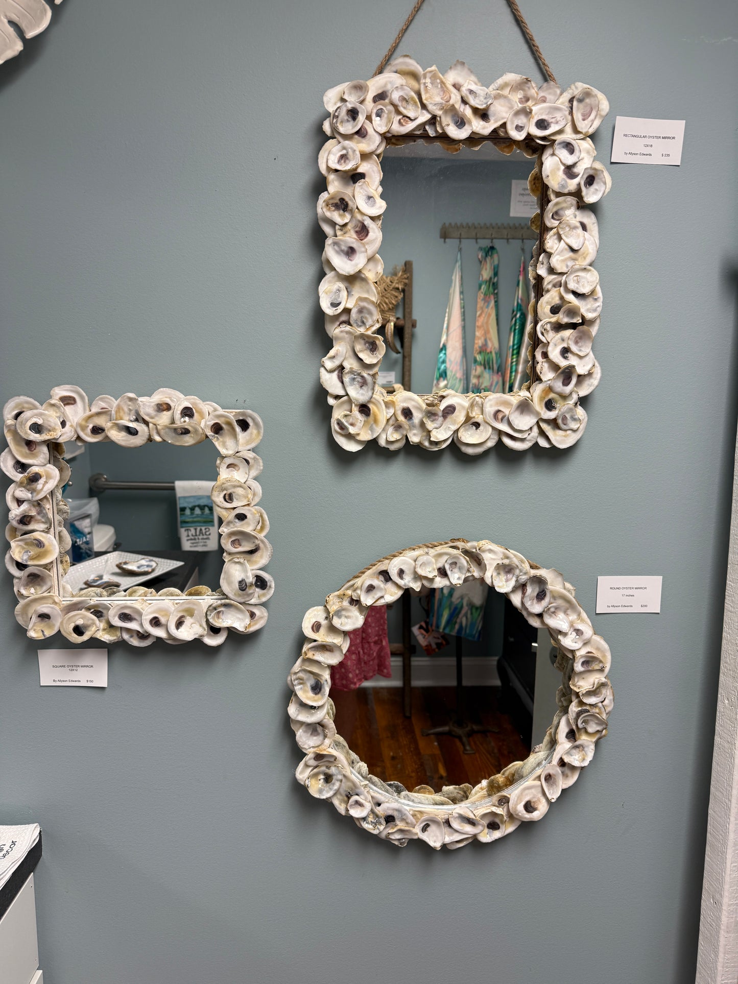 Square Oyster Mirror by Allyson Gray Edwards