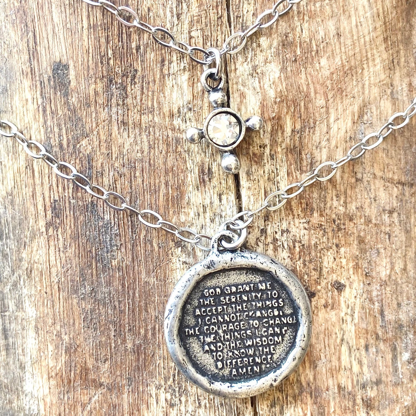 Serenity cross necklace religious Julio  jewelry prayer