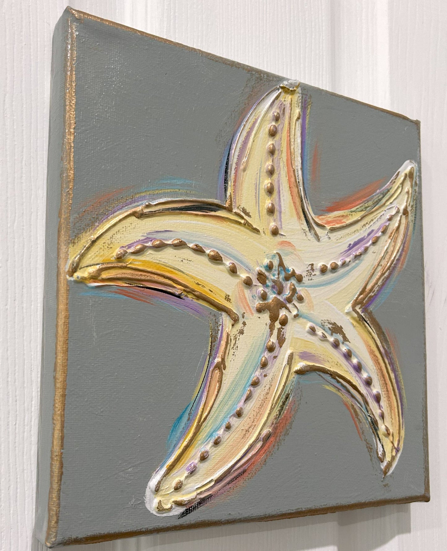 Starfish canvas art textured coastal beach tropical