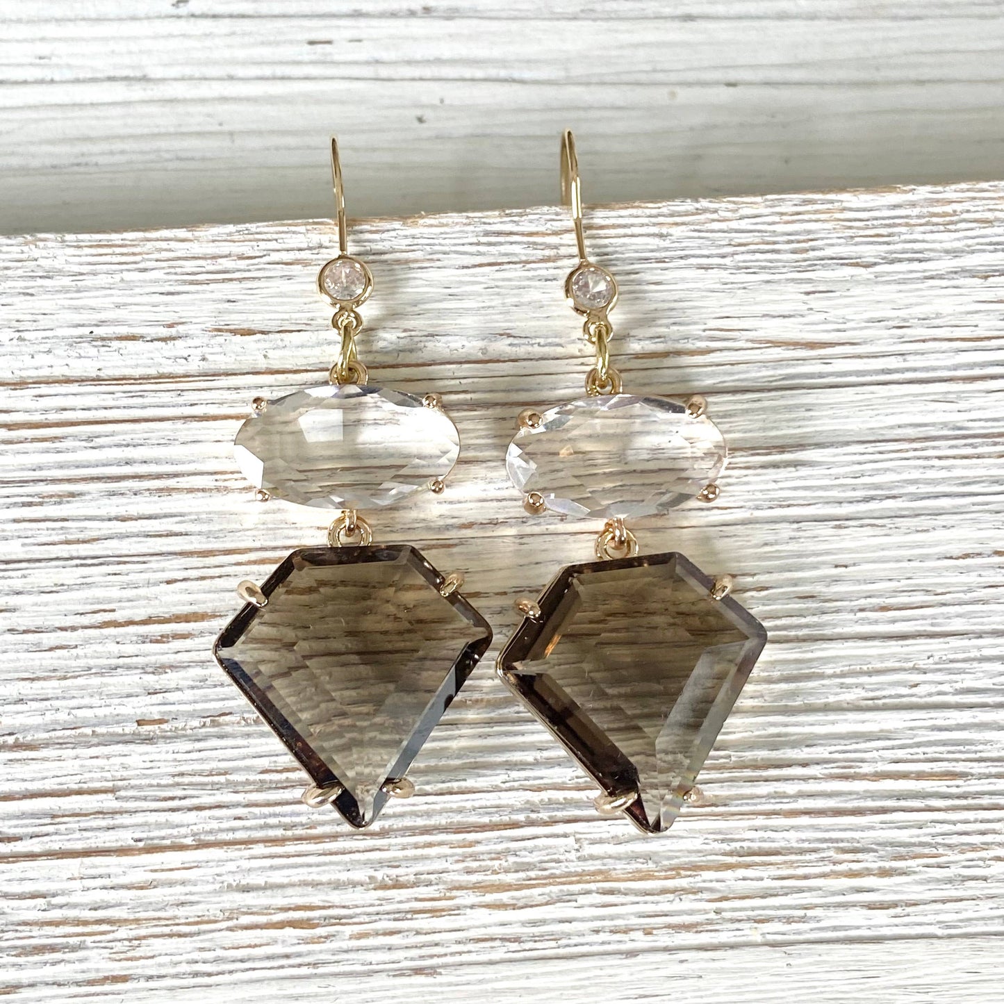 Fall Gemstone Drop Statement Earrings – Mixed Crystal Styles