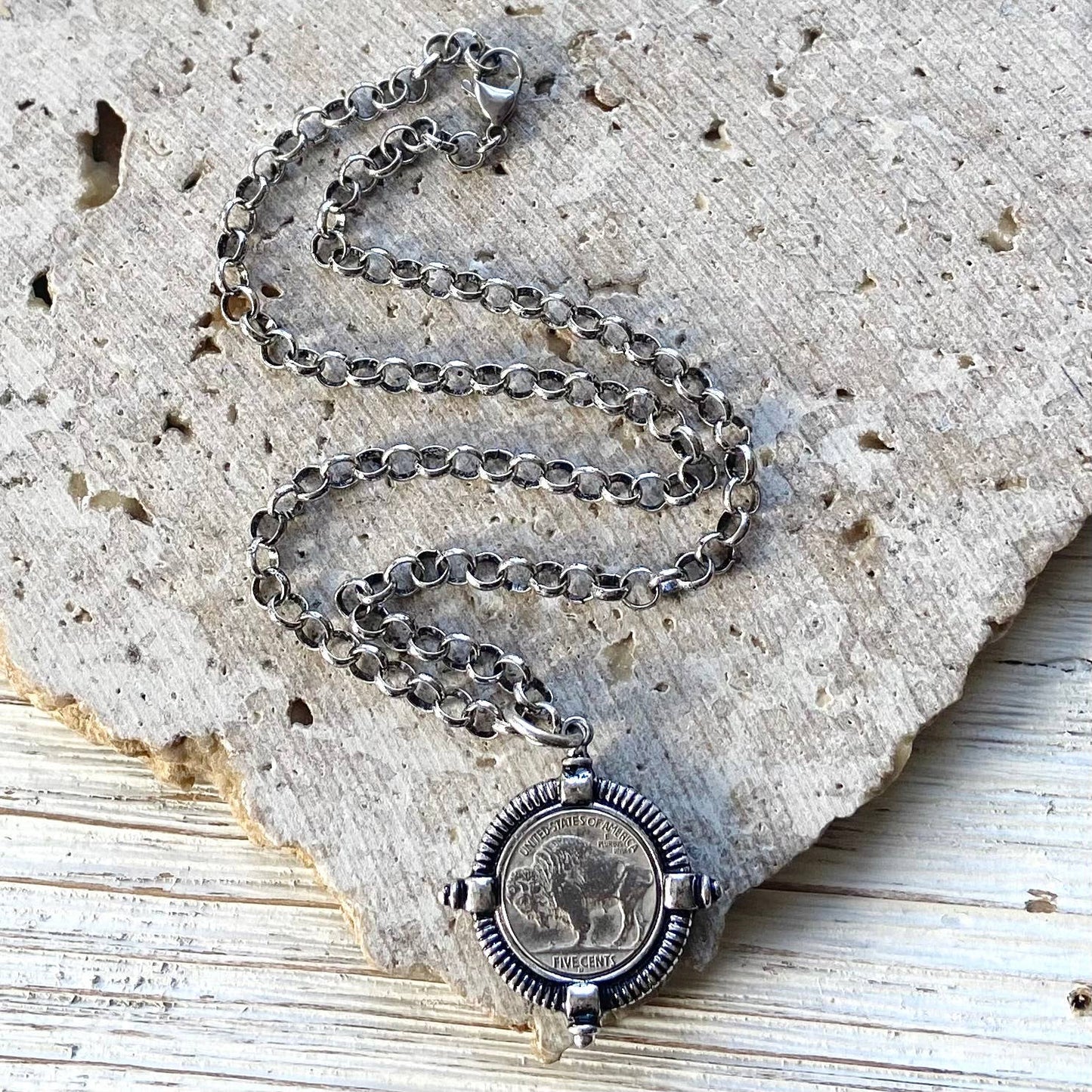 Buffalo coin necklace  Montana Colorado Idaho jewlery