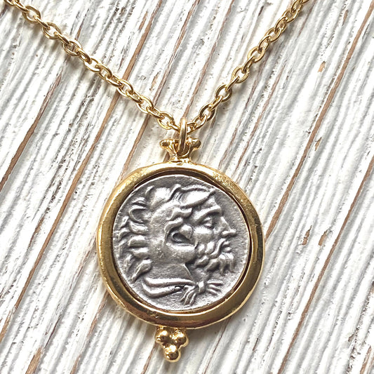 Greek horse coin necklace boutique Greece jewelry