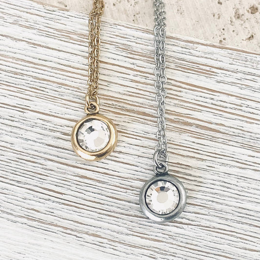 Single hand casted Swarovski crystal necklace non tarnishing