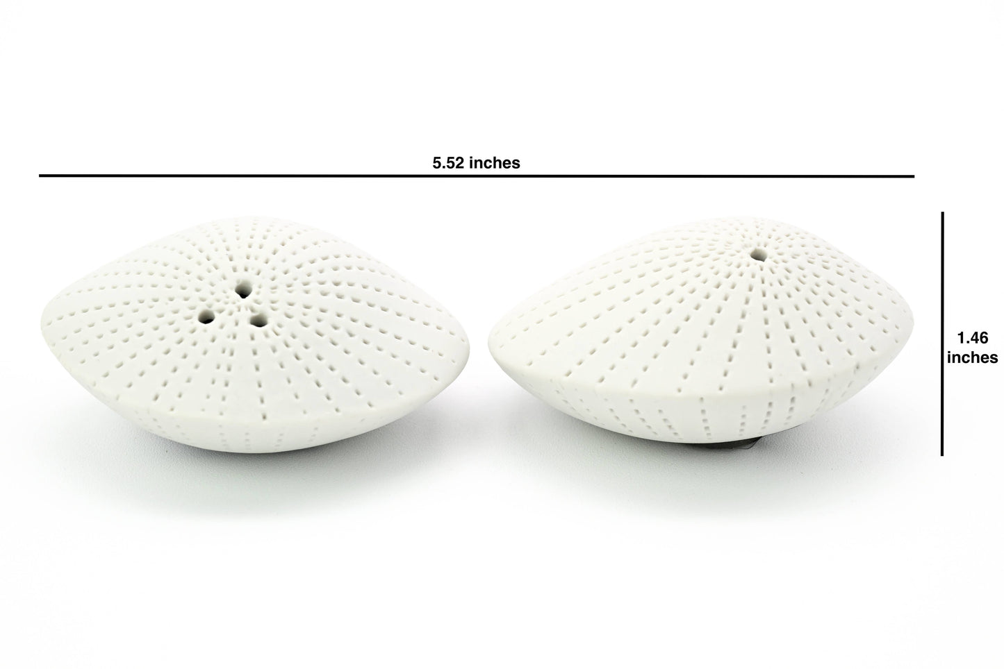 SP072WH13 Sea Shell Handcrafted Porcelain Salt and Pepper Shaker Set