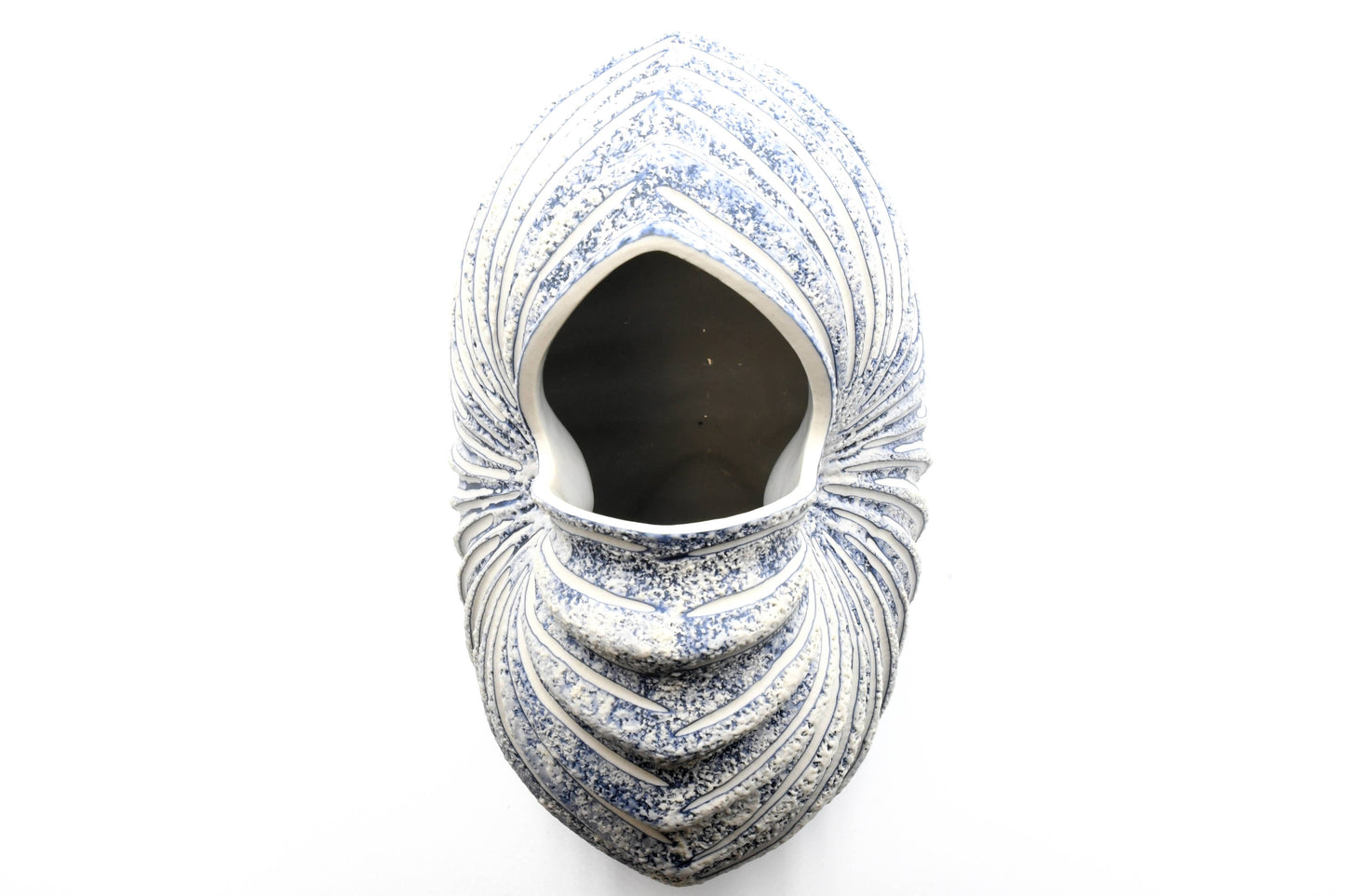 1279W16BLUE Palm M-Handcrafted Porcelain Vase