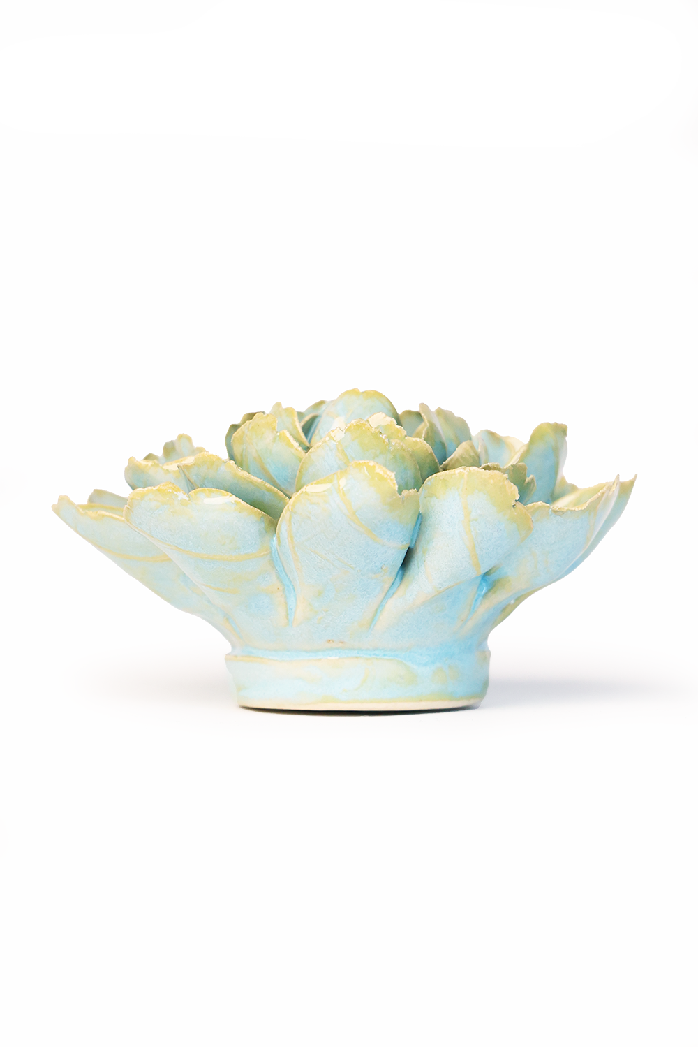 Robin's Egg Blue French Marigold Gift Box Ceramic Flower