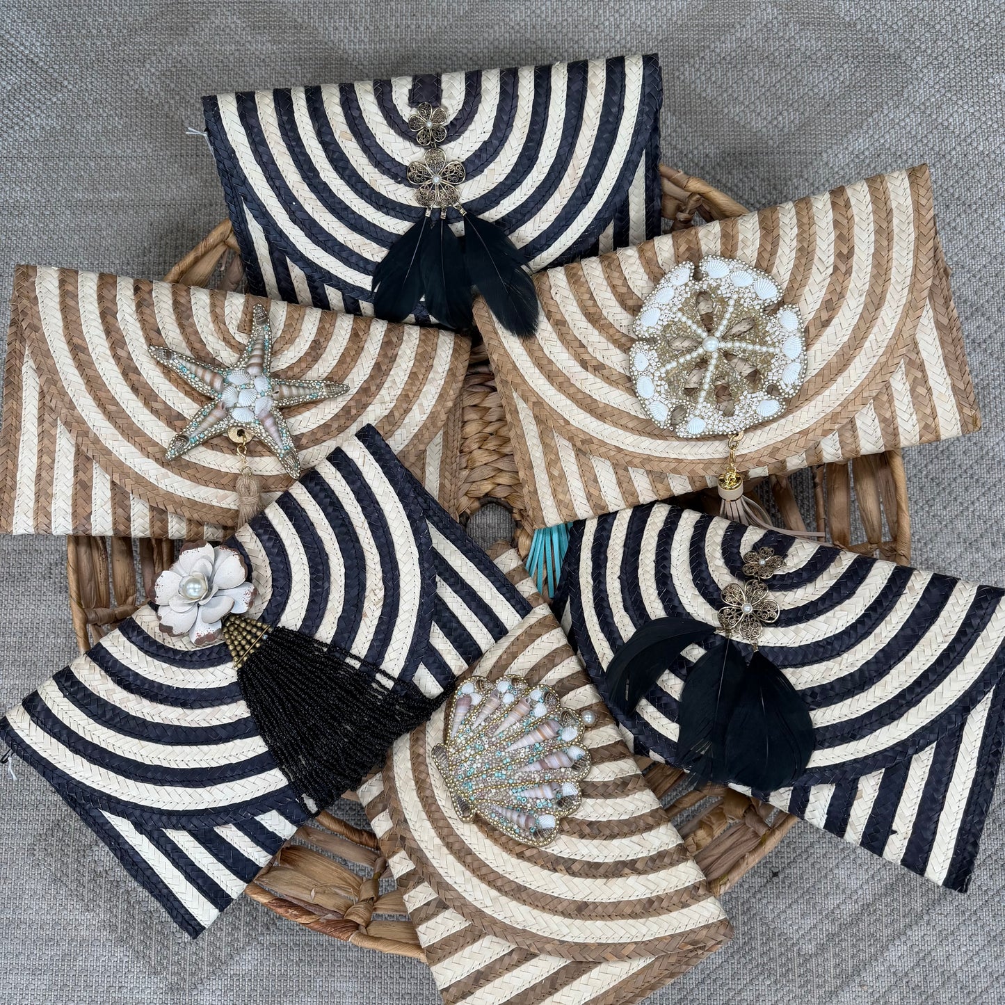 Rattan Clutch Purse Embellished