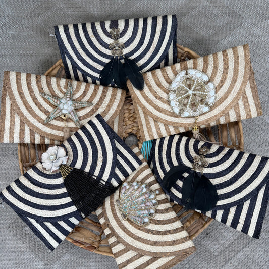 Rattan Clutch Purse Embellished