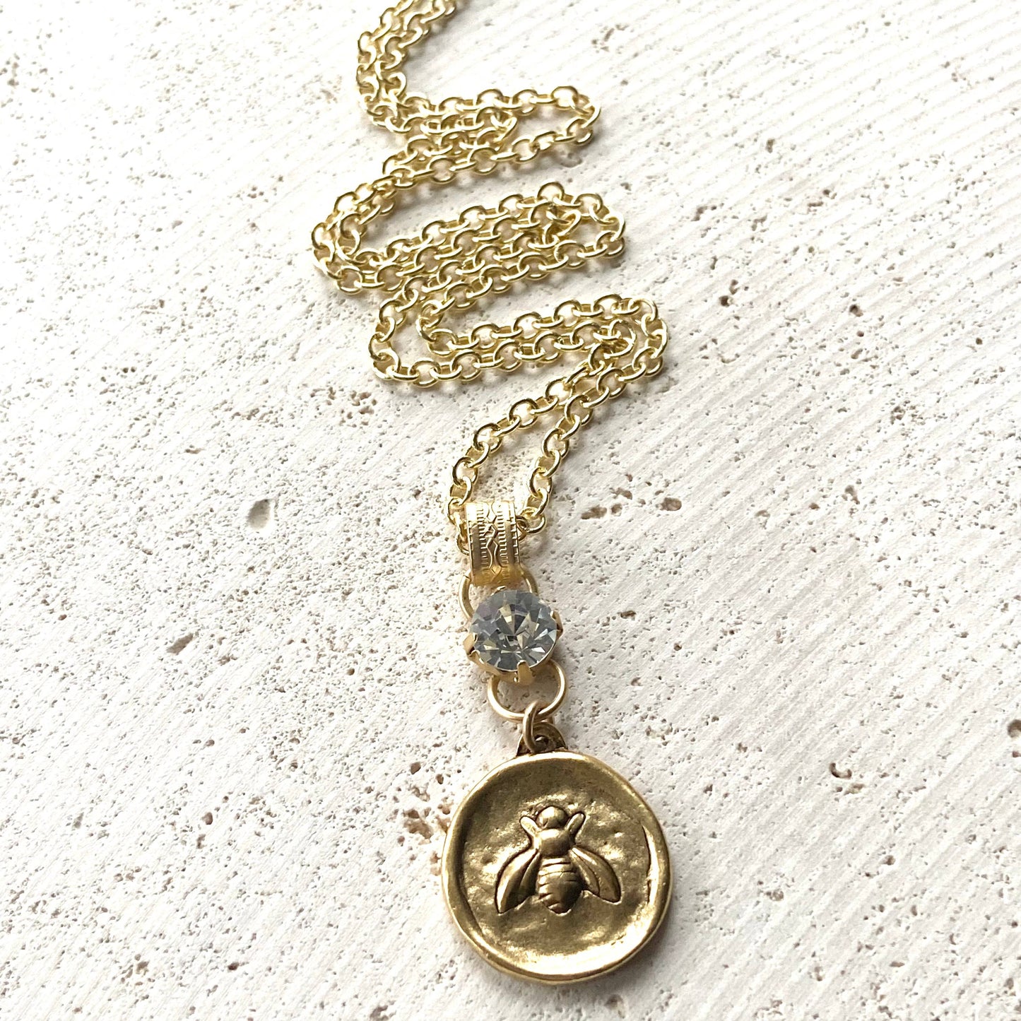 Cross bee serenity cross jewelry  French jewelry  stone
