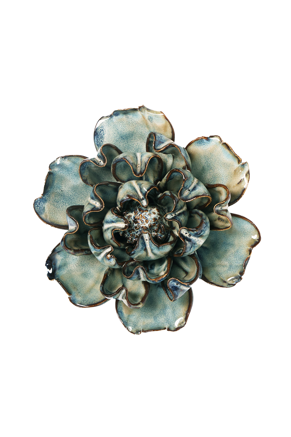 Wall Art Navy Voyage Lisianthus Ceramic Flower Boho