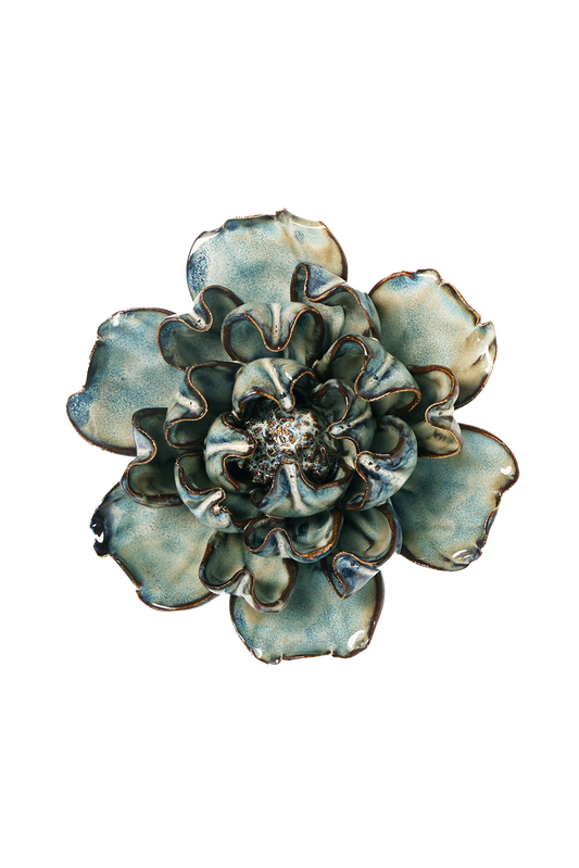 Wall Art Navy Voyage Lisianthus Ceramic Flower Boho