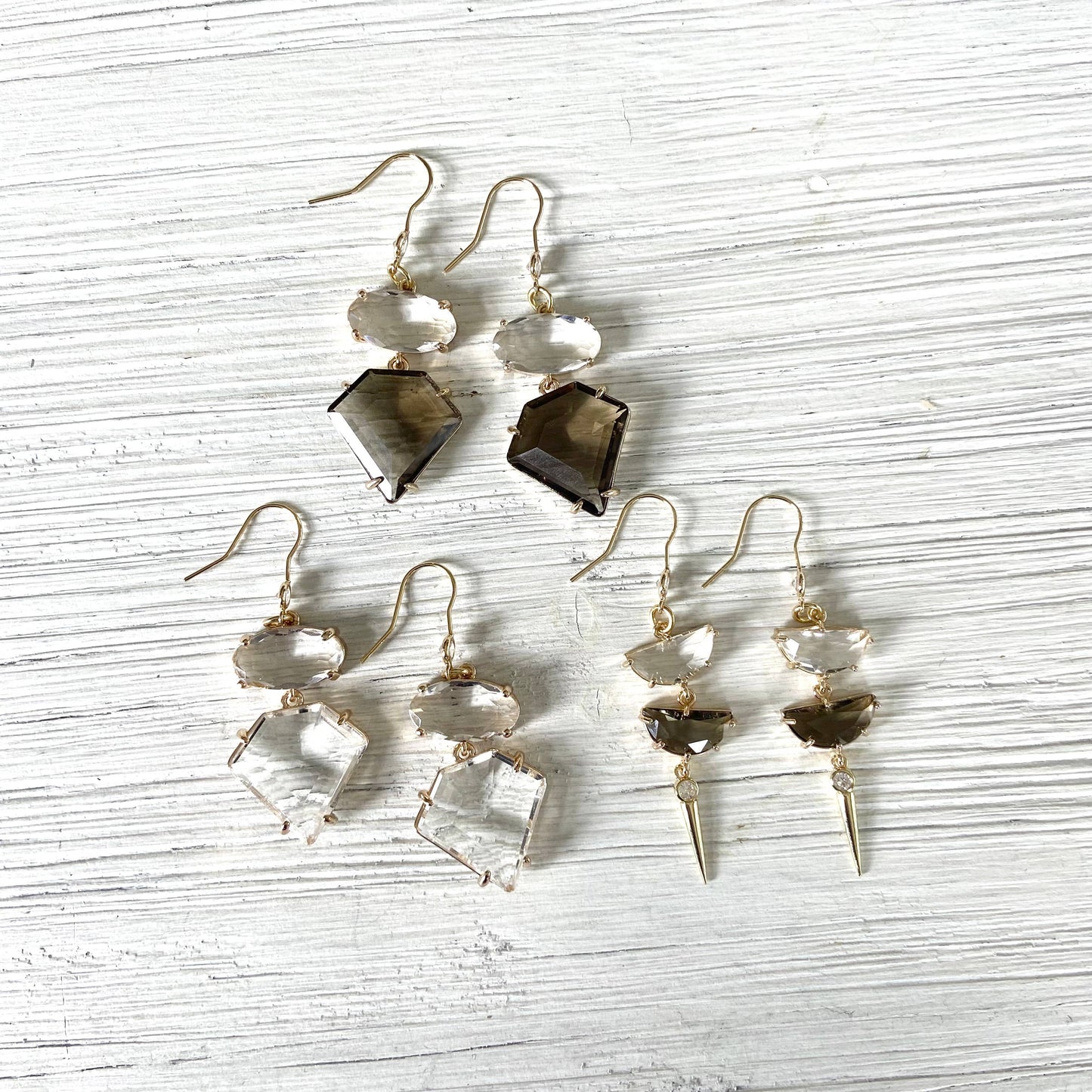 Fall Gemstone Drop Statement Earrings – Mixed Crystal Styles