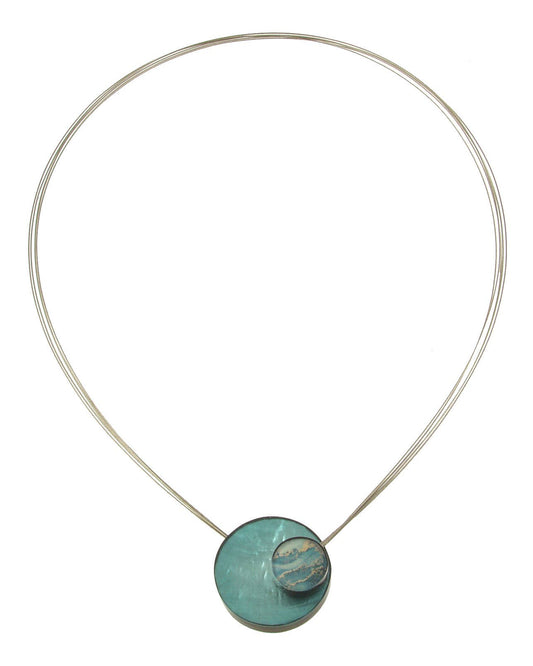 Kimono Double Circle Magnetic Pendant, Multiple Patterns