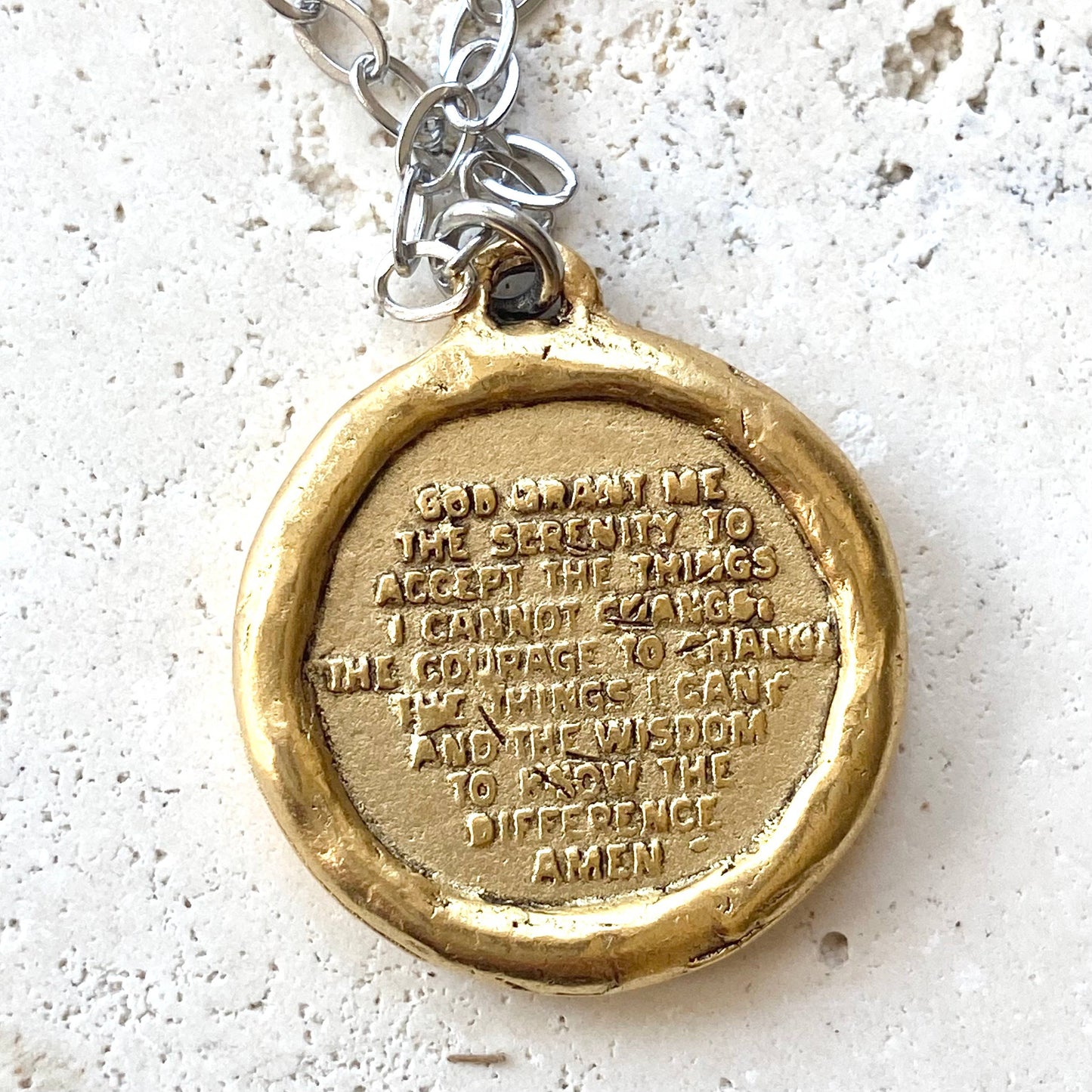 Serenity cross necklace religious Julio  jewelry prayer