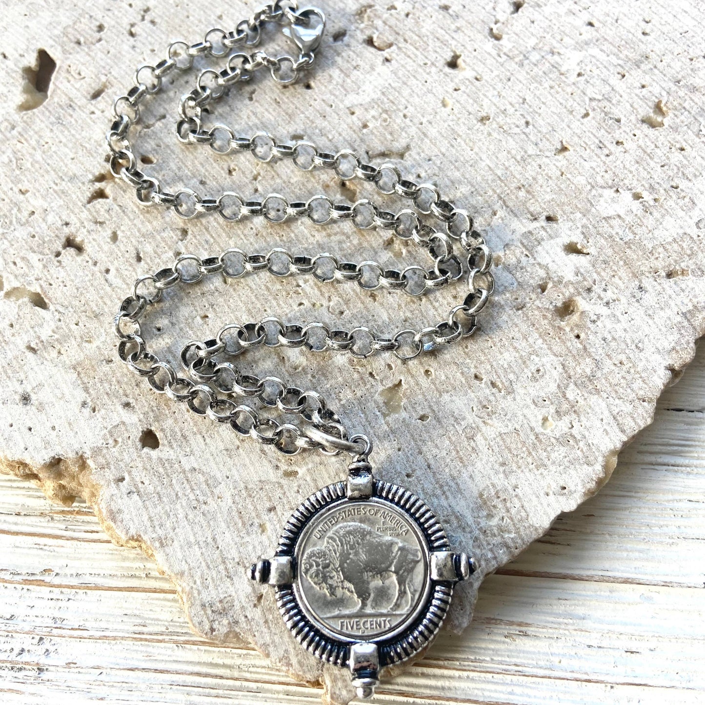 Buffalo coin necklace  Montana Colorado Idaho jewlery