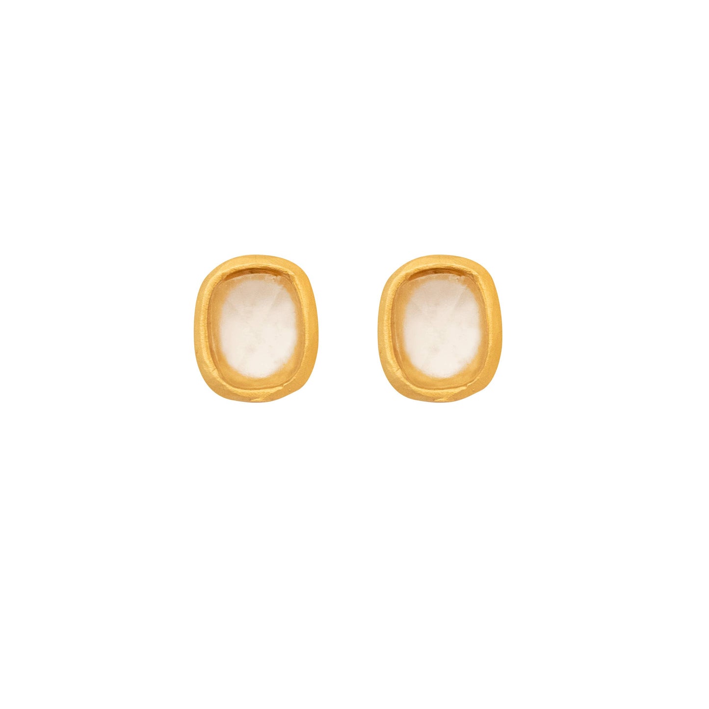 Square Faceted Glass Post Earrings