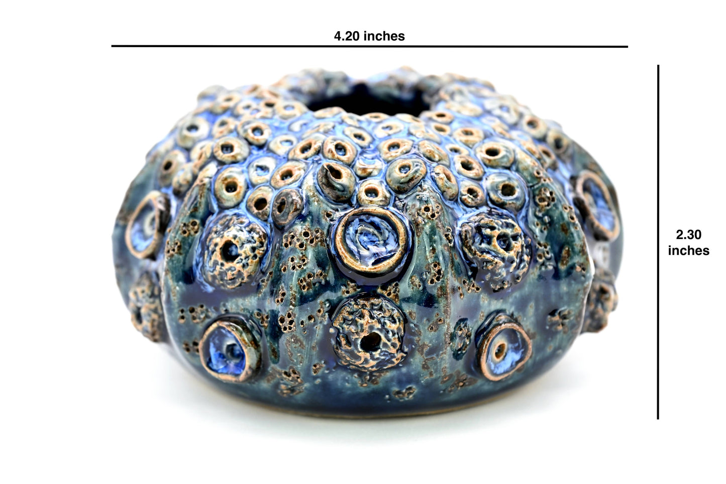 SRI194EFFB Coral ceramic vase blue effect