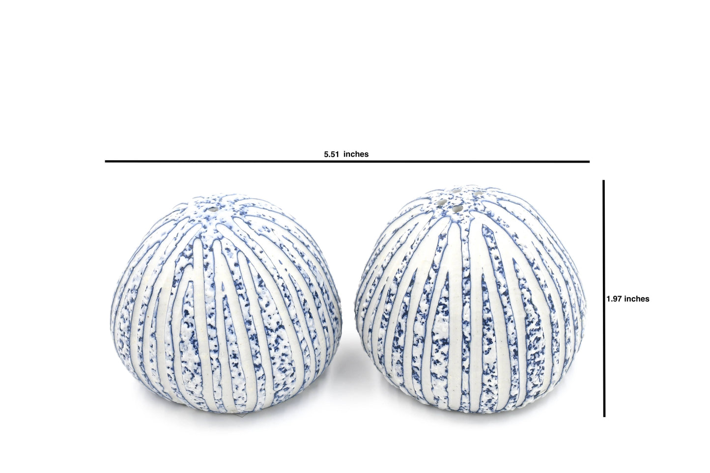 SP091W16BLUE Pebble Handcrafted Porcelain Salt and Pepper Shaker Set