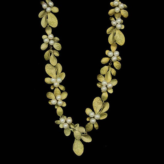 Barberry Pearl Cluster Necklace - 16" Adj.