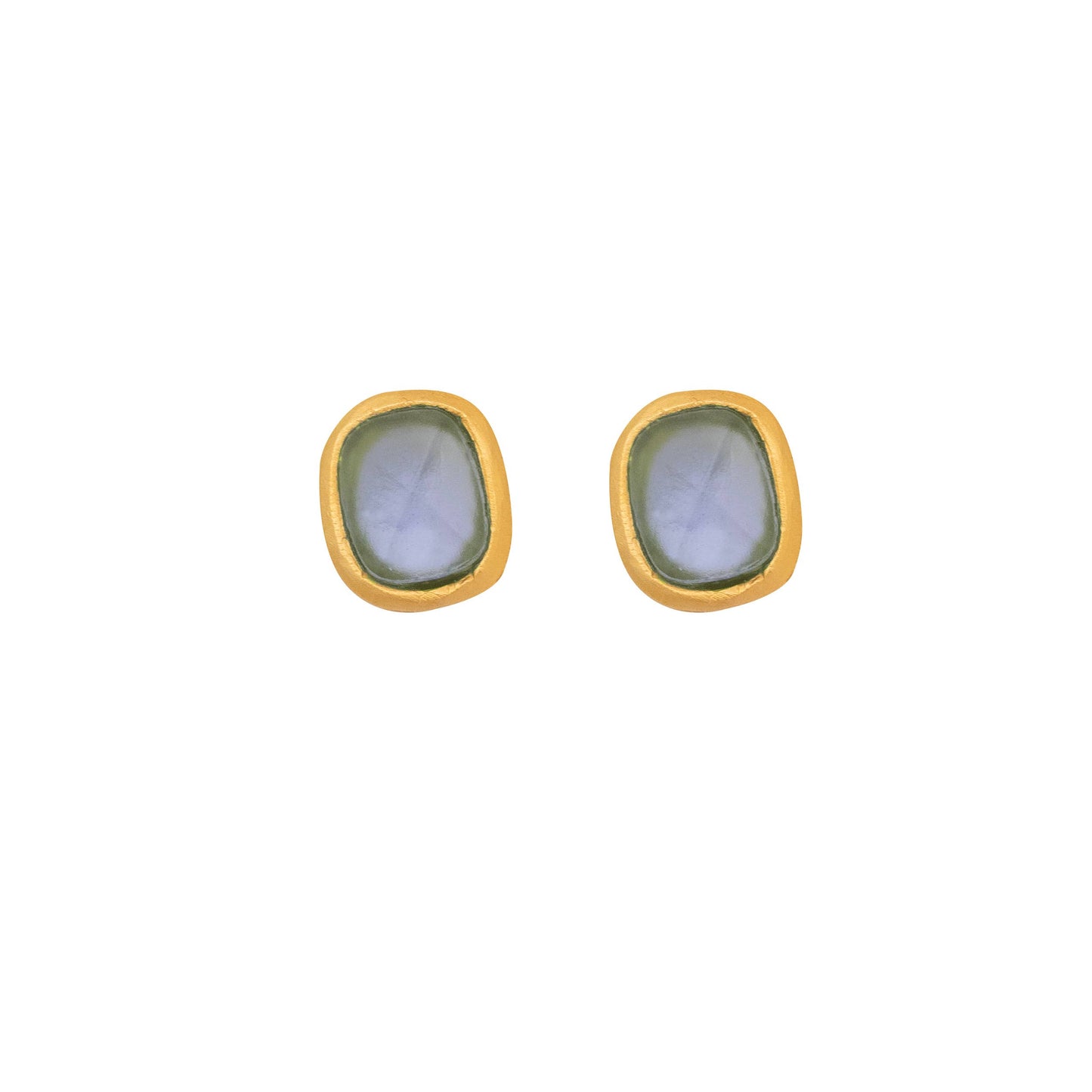 Square Faceted Glass Post Earrings