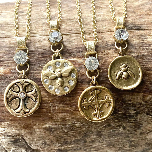 Cross bee serenity cross jewelry  French jewelry  stone