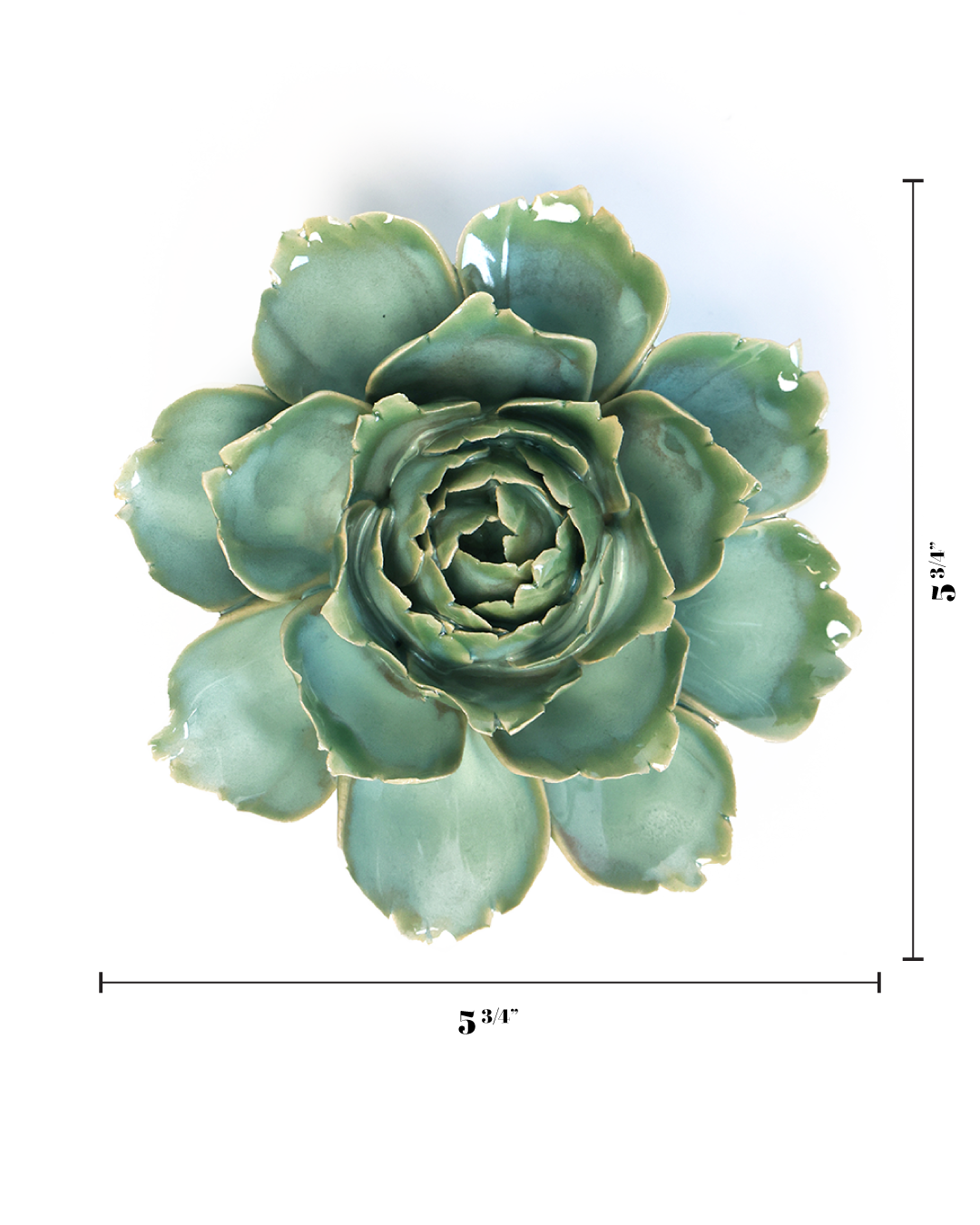 Best Gifts Decorative Tabletop Milk Teal Ceramic Camellia