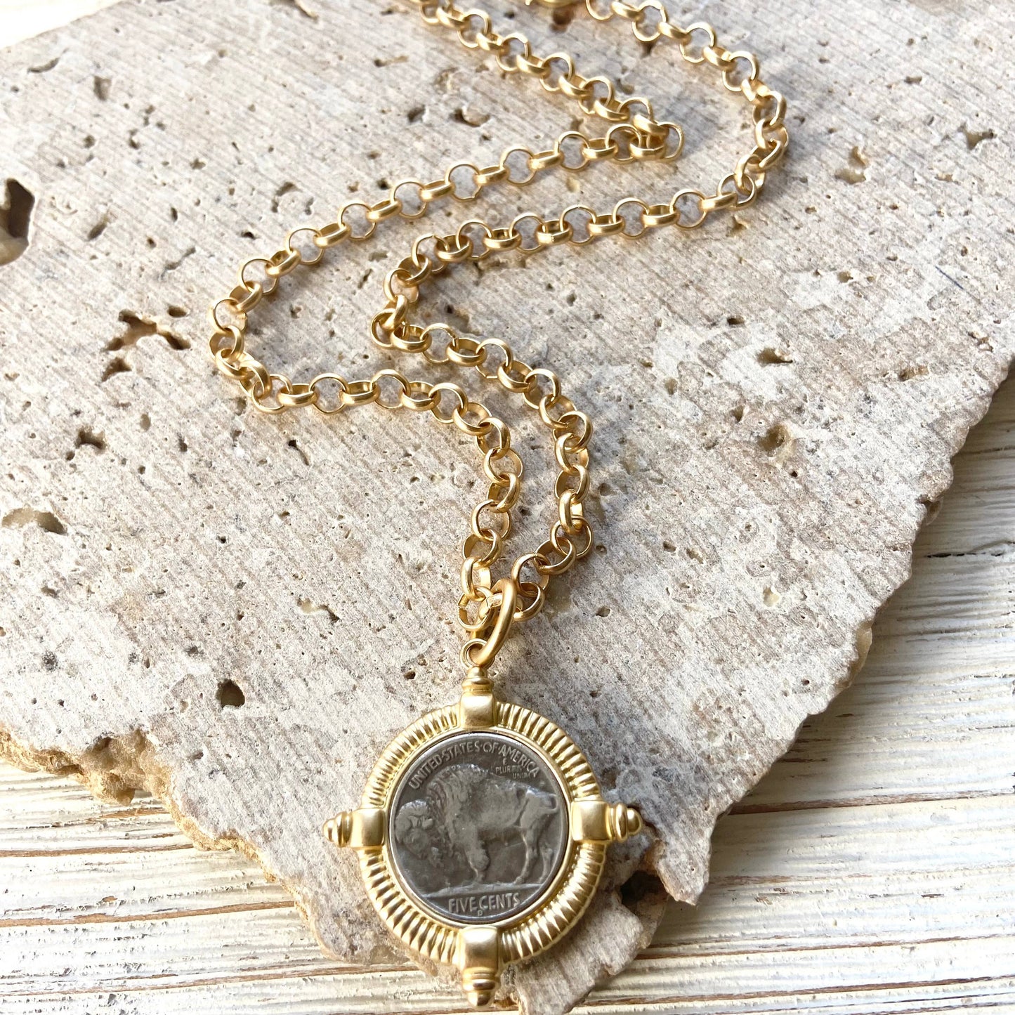 Buffalo coin necklace  Montana Colorado Idaho jewlery