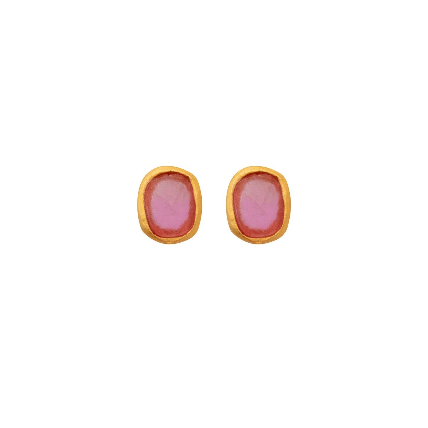 Square Faceted Glass Post Earrings