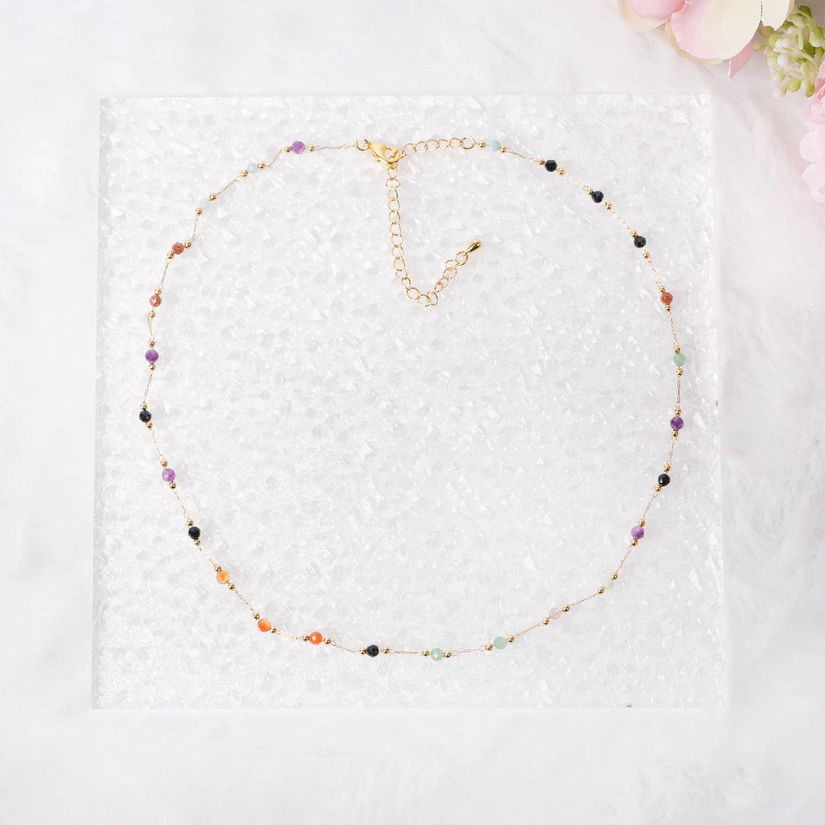 Elegant 18K Real Gold Plated Natural Tourmaline Necklace
