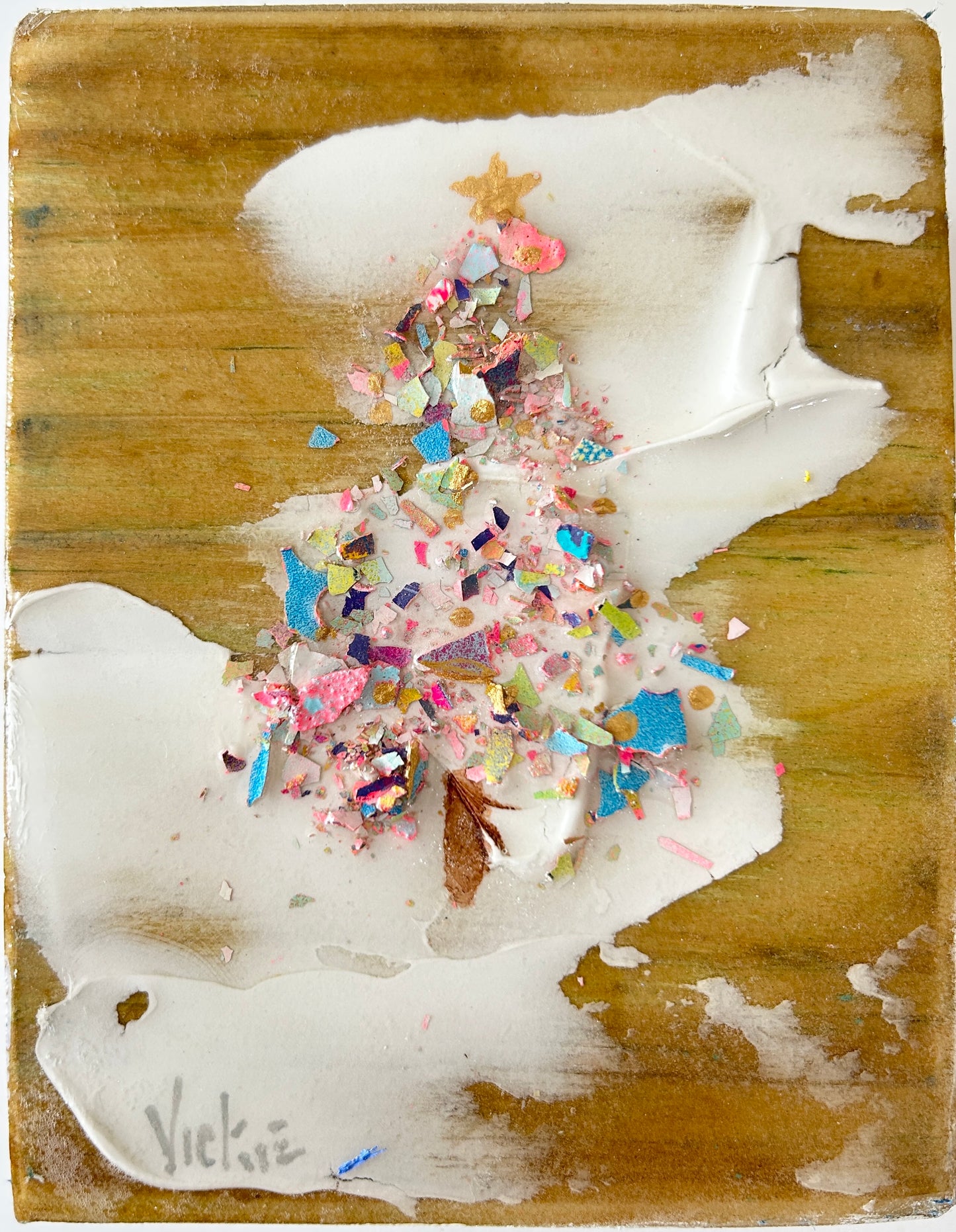 “Blue Confetti Christmas Tree“ by Vickie Randgaard