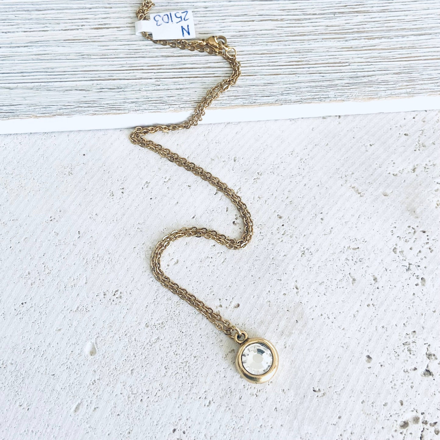 Single hand casted Swarovski crystal necklace non tarnishing
